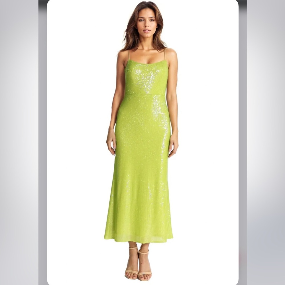 NWT Rene Ruiz Collection Spaghetti Strap Fit and Flare Sequin Midi 14